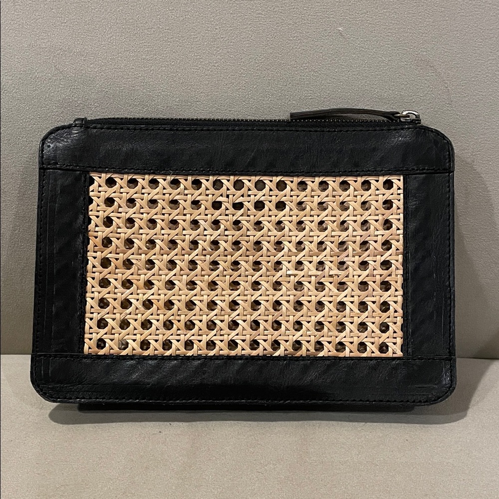 Pink Haley Cane and Leather Clutch NWOT!